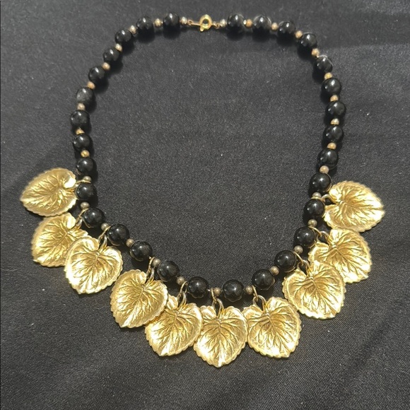 None Jewelry - Gold Leaf Pendant Necklace